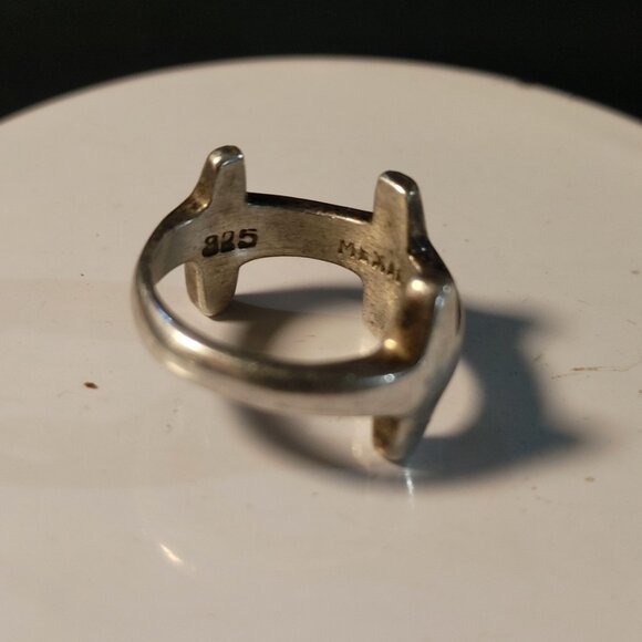 Cross Ring Size 5 Sterling Silver 925 Taxco Mexico Modernist Brutalist Mexican - Picture 11 of 13